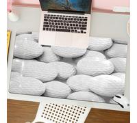 QRFASFZO Tapis de Souris Gaming - 30x80 cm - Tapis de Souris Esports - Ne Glisse jamais - Couverture complète du Bureau - Gros Plan d'un tas de balles de Golf, isolé sur Blanc. Illustration 3D
