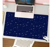 QRFASFZO Tapis de Souris Gaming - 30x80 cm - Tapis de Souris Esports - Ne Glisse jamais - Couverture complète du Bureau - Motif d'étoiles répétées sur Fond Bleu foncé, Motif inspiré du Ciel étoilé, i