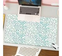 QRFASFZO Tapis de Souris Gaming - 30x80 cm - Tapis de Souris Esports - Ne Glisse jamais - Couverture complète du Bureau - Plante, Branches et Feuilles aux Tons Bleu-Vert sur Fond tragique, Tissus et