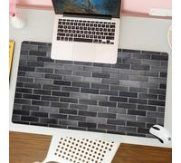 QRFASFZO Tapis de Souris Gaming - 30x80 cm - Tapis de Souris Esports - Ne Glisse jamais - Couverture complète du Bureau - Gris et Blanc, Carreaux muraux en Briques Modernes Urbanisme Architecture Bât