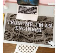 QRFASFZO Tapis de Souris Gaming - 30x80 cm - Tapis de Souris Esports - Ne Glisse jamais - Couverture complète du Bureau - Industriel Faites-Moi Confiance, Je suis ingénieur Nouveauté Design Amusant C