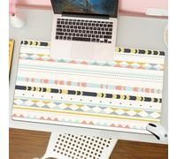 QRFASFZO Tapis de Souris Gaming - 30x80 cm - Tapis de Souris Esports - Ne Glisse jamais - Couverture complète du Bureau - Rayures géométriques aux Couleurs Douces, Douces - Honey Tribe, Symphonie de