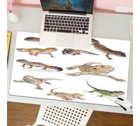 QRFASFZO Tapis de Souris Gaming - 30x80 cm - Tapis de Souris Esports - Ne Glisse jamais - Couverture complète du Bureau - Famille, Gecko léopard, Reptiles primitifs, Impression d'art Animalier, Image