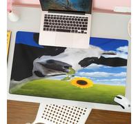 QRFASFZO Tapis de Souris Gaming - 30x80 cm - Tapis de Souris Esports - Ne Glisse jamais - Couverture complète du Bureau - avec Une Fleur sur Le museau. Magnifiques prairies Fleuries de Suisse Central