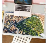QRFASFZO Tapis de Souris Gaming - 30x80 cm - Tapis de Souris Esports - Ne Glisse jamais - Couverture complète du Bureau - Vue aérienne de Manhattan, New York, regardant vers Le Nord jusqu'à Central P