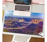QRFASFZO Tapis de Souris Gaming - 30x80 cm - Tapis de Souris Esports - Ne Glisse jamais - Couverture complète du Bureau - Vue aérienne de l'activité épique du Grand Canyon de la rivière Stre