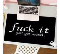 QRFASFZO Tapis de Souris Gaming - 30x80 cm - Tapis de Souris Esports - Ne Glisse jamais - Couverture complète du Bureau - Un Paragraphe de Texte sur Fond Noir « Putain, Mets-toi à Poil »