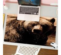 QRFASFZO Tapis de Souris Gaming - 30x80 cm - Tapis de Souris Esports - Ne Glisse jamais - Couverture complète du Bureau - Le Grizzly ou l'ours Brun d'Amérique du Nord est Une sous-espèce d'ours Brun