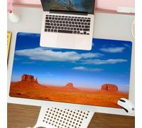 QRFASFZO Tapis de Souris Gaming - 30x80 cm - Tapis de Souris Esports - Ne Glisse jamais - Couverture complète du Bureau - Desert Vista, rochers majestueux dans Une Toile désertique avec Un Ciel Bleu