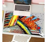 QRFASFZO Tapis de Souris Gaming - 30x80 cm - Tapis de Souris Esports - Ne Glisse jamais - Couverture complète du Bureau - Illustration d'art Abstrait Version Peinture numérique