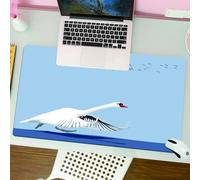 QRFASFZO Tapis de Souris Gaming - 30x80 cm - Tapis de Souris Esports - Ne Glisse jamais - Couverture complète du Bureau - Oiseaux, Cygne décollant de l'eau Oiseaux Volants dans Le Ciel Faune Grands o