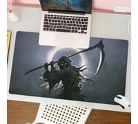 QRFASFZO Tapis de Souris Gaming - 30x80 cm - Tapis de Souris Esports - Ne Glisse jamais - Couverture complète du Bureau - La Mort de l'éclipse et la Mort de la Faucille, Le Dieu de la Mort dans Le FA