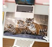 QRFASFZO Tapis de Souris Gaming - 30x80 cm - Tapis de Souris Esports - Ne Glisse jamais - Couverture complète du Bureau - Animaux, Un Groupe de Tigres montrant Leur élégance et Leur Puissance, sur fo