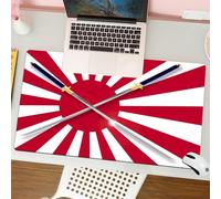 QRFASFZO Tapis de Souris Gaming - 30x80 cm - Tapis de Souris Esports - Ne Glisse jamais - Couverture complète du Bureau - Le Soleil Levant a inspiré Deux Longs Drapeaux symboliques Japonais
