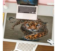 QRFASFZO Tapis de Souris Gaming - 30x80 cm - Tapis de Souris Esports - Ne Glisse jamais - Couverture complète du Bureau - Portrait de léopard, Rendu Artistique détaillé, montrant Les Muscles et Les m