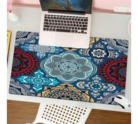 QRFASFZO Tapis de Souris Gaming - 30x80 cm - Tapis de Souris Esports - Ne Glisse jamais - Couverture complète du Bureau - Symphonie de Couleurs de Motifs de Mandala Exquis, diversité de Motifs de Man