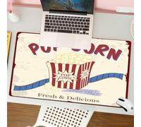 QRFASFZO Tapis de Souris Gaming - 30x80 cm - Tapis de Souris Esports - Ne Glisse jamais - Couverture complète du Bureau - Billets de cinéma, Pop-Corn Frais et délicieux et accès Public