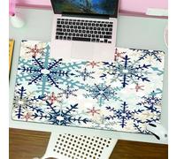 QRFASFZO Tapis de Souris Gaming - 30x80 cm - Tapis de Souris Esports - Ne Glisse jamais - Couverture complète du Bureau - Mélange enchanteur de Flocons de Neige d'hiver, symphonie de Flocons de Neige
