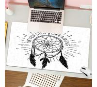 QRFASFZO Tapis de Souris Gaming - 30x80 cm - Tapis de Souris Esports - Ne Glisse jamais - Couverture complète du Bureau - Citations inspirantes, Lettrage inspirant Qui ne cesse de rêver en illustrati
