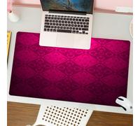 QRFASFZO Tapis de Souris Gaming - 30x80 cm - Tapis de Souris Esports - Ne Glisse jamais - Couverture complète du Bureau - Décor Magenta, Formes rectangulaires féminines ornementales datées, Fond à ca