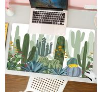 QRFASFZO Tapis de Souris Gaming - 30x80 cm - Tapis de Souris Esports - Ne Glisse jamais - Couverture complète du Bureau - Exposition de Plantes du désert, Une Description Artistique de Divers Cactus