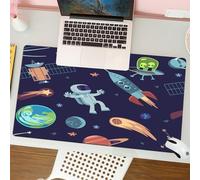 QRFASFZO Tapis de Souris Gaming - 30x80 cm - Tapis de Souris Esports - Ne Glisse jamais - Couverture complète du Bureau - Thème Spatial, Conception d'univers Futur pour Enfants avec Vaisseau Spatial,
