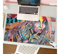 QRFASFZO Tapis de Souris Gaming - 30x80 cm - Tapis de Souris Esports - Ne Glisse jamais - Couverture complète du Bureau - Art Moderne, Fille Talisman Sexy avec Attrape-rêves Indien et Tribal Trouble