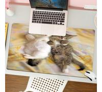 QRFASFZO Tapis de Souris Gaming - 30x80 cm - Tapis de Souris Esports - Ne Glisse jamais - Couverture complète du Bureau - Drôle, frères et sœurs Chatons allongés à côté de têtes endormies Cat PE