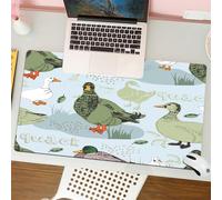 QRFASFZO Tapis de Souris Gaming - 30x80 cm - Tapis de Souris Esports - Ne Glisse jamais - Couverture complète du Bureau - Ensemble de vecteurs Plats d'oies Grises et Blanches dans différentes Actions