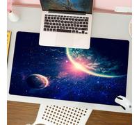QRFASFZO Tapis de Souris Gaming - 30x80 cm - Tapis de Souris Esports - Ne Glisse jamais - Couverture complète du Bureau - Thème Galaxy Outer Space Planète Terre et Mars dans Space Discovery