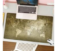 QRFASFZO Tapis de Souris Gaming - 30x80 cm - Tapis de Souris Esports - Ne Glisse jamais - Couverture complète du Bureau - Ancienne Carte du Monde avec Une Superbe Texture, Ancienne Carte Atlas, Trace