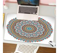QRFASFZO Tapis de Souris Gaming - 30x80 cm - Tapis de Souris Esports - Ne Glisse jamais - Couverture complète du Bureau - Décor de Mandala, Diagramme de croyance rituelle cachée sacrée Marocaine Vint