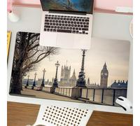 QRFASFZO Tapis de Souris Gaming - 30x80 cm - Tapis de Souris Esports - Ne Glisse jamais - Couverture complète du Bureau - Londres, Big Ben et Les Chambres du Parlement au Bord de la rivière avec Une