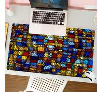 QRFASFZO Tapis de Souris Gaming - 30x80 cm - Tapis de Souris Esports - Ne Glisse jamais - Couverture complète du Bureau - Motif de mosaïque Antique et médiéval, Motif de Fond sans Couture