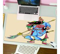 QRFASFZO Tapis de Souris Gaming - 30x80 cm - Tapis de Souris Esports - Ne Glisse jamais - Couverture complète du Bureau - Illustration vibrante d'une Figure Mythique de l'histoire Chinoise, vêtue d'u