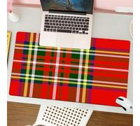 QRFASFZO Tapis de Souris Gaming - 30x80 cm - Tapis de Souris Esports - Ne Glisse jamais - Couverture complète du Bureau - Tar1 Abstrait à Carreaux Rouges inspiré de la Culture Occidentale européenne