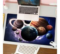 QRFASFZO Tapis de Souris Gaming - 30x80 cm - Tapis de Souris Esports - Ne Glisse jamais - Couverture complète du Bureau - l'univers des Multiples planètes dans Le Ciel étoilé, diverses planètes autou