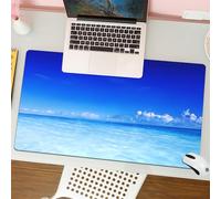 QRFASFZO Tapis de Souris Gaming - 30x80 cm - Tapis de Souris Esports - Ne Glisse jamais - Couverture complète du Bureau - Concept de Vacances d'été Tropicales paradisiaques, mer, océan, Ciel Bleu