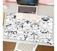 QRFASFZO Tapis de Souris Gaming - 30x80 cm - Tapis de Souris Esports - Ne Glisse jamais - Couverture complète du Bureau - Motif avec des Animaux Amusants. Fond Graphique Abstrait.