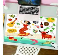 QRFASFZO Tapis de Souris Gaming - 30x80 cm - Tapis de Souris Esports - Ne Glisse jamais - Couverture complète du Bureau - Illustration d'un Talent Espagnol Dynamique, Description d'éléments culturels