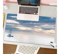 QRFASFZO Tapis de Souris Gaming - 30x80 cm - Tapis de Souris Esports - Ne Glisse jamais - Couverture complète du Bureau - Voilier au Coucher du Soleil sur Une mer Tranquille et Un Ciel Nuageux