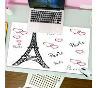 QRFASFZO Tapis de Souris Gaming - 30x80 cm - Tapis de Souris Esports - Ne Glisse jamais - Couverture complète du Bureau - Paris Set Tour Eiffel, Eiffel Paris est Toujours Une Bonne idée Lieux Tourist