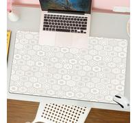 QRFASFZO Tapis de Souris Gaming - 30x80 cm - Tapis de Souris Esports - Ne Glisse jamais - Couverture complète du Bureau - Hiver, Flocons stylisés avec Motif de crête hexagonale mosaïque carreau1