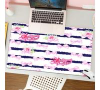 QRFASFZO Tapis de Souris Gaming - 30x80 cm - Tapis de Souris Esports - Ne Glisse jamais - Couverture complète du Bureau - Le Motif répétitif de nœuds Roses, de Roses et de Masques évoque Le côté ludi