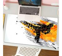 QRFASFZO Tapis de Souris Gaming - 30x80 cm - Tapis de Souris Esports - Ne Glisse jamais - Couverture complète du Bureau - Vision Dynamique des Arts Martiaux, Contour Noir de Coup de Pied élevé, entou