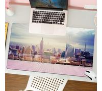 QRFASFZO Tapis de Souris Gaming - 30x80 cm - Tapis de Souris Esports - Ne Glisse jamais - Couverture complète du Bureau - Paysage Moderne de la Ville de New York, États-Unis, Depuis Le Toit b