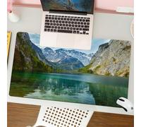 QRFASFZO Tapis de Souris Gaming - 30x80 cm - Tapis de Souris Esports - Ne Glisse jamais - Couverture complète du Bureau - Paysage, lac de Montagne Serein Obersee dans la vallée des Alpes Allemagne im