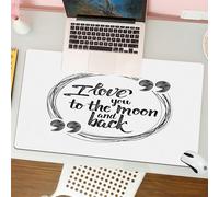 QRFASFZO Tapis de Souris Gaming - 30x80 cm - Tapis de Souris Esports - Ne Glisse jamais - Couverture complète du Bureau - Je t'aime, Calligraphie de fête d'anniversaire avec Expressions émotionnelles