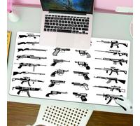 QRFASFZO Tapis de Souris Gaming - 30x80 cm - Tapis de Souris Esports - Ne Glisse jamais - Couverture complète du Bureau - Guerre, fusils mitrailleurs, Figurines de Puissance Militaire