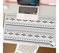 QRFASFZO Tapis de Souris Gaming - 30x80 cm - Tapis de Souris Esports - Ne Glisse jamais - Couverture complète du Bureau - Amérindiens, Aztèques Américains l'art Populaire Confine à l'anti